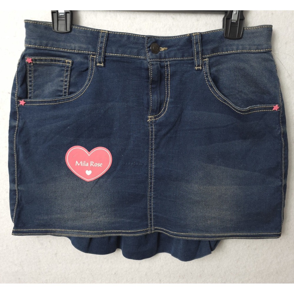 Mila Rose Blue Denim Mini Skirt Juniors Sz‎ 18  Grunge Aesthetic